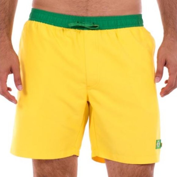 NWT Tipsy Elves Brazil Flag Swim Suit Trunks Med - Picture 2 of 3